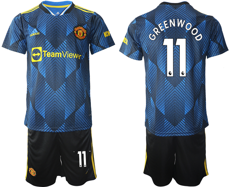 Men 2021-2022 Club Manchester United Second away blue #11 Soccer Jersey->manchester united jersey->Soccer Club Jersey
